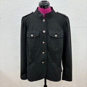 INC Women's Military Style Ponte Knit Jacket XL Gray‎